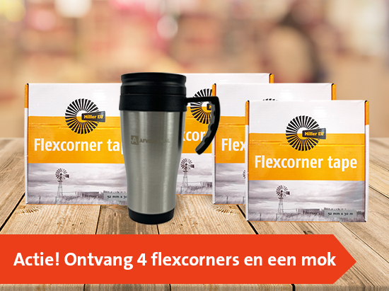 Speciale actie! Ontvang 4 rollen flexcorner en een koffiemok bij je bestelling.