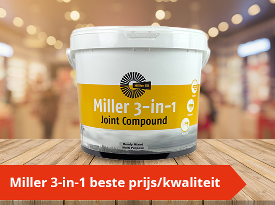 Miller 3 in 1 Joint Compound met de beste prijs kwaliteitverhouding voor professionals